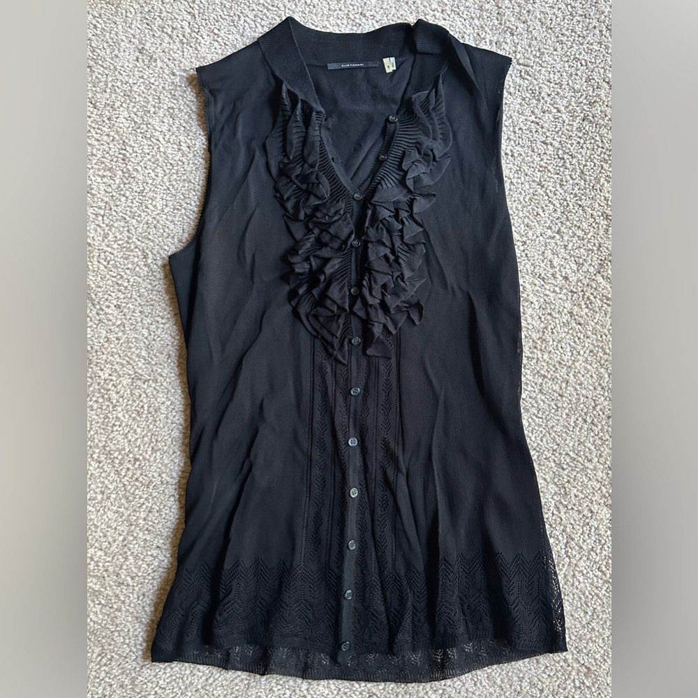 Elie Tahari black summer blouse, Size XS
